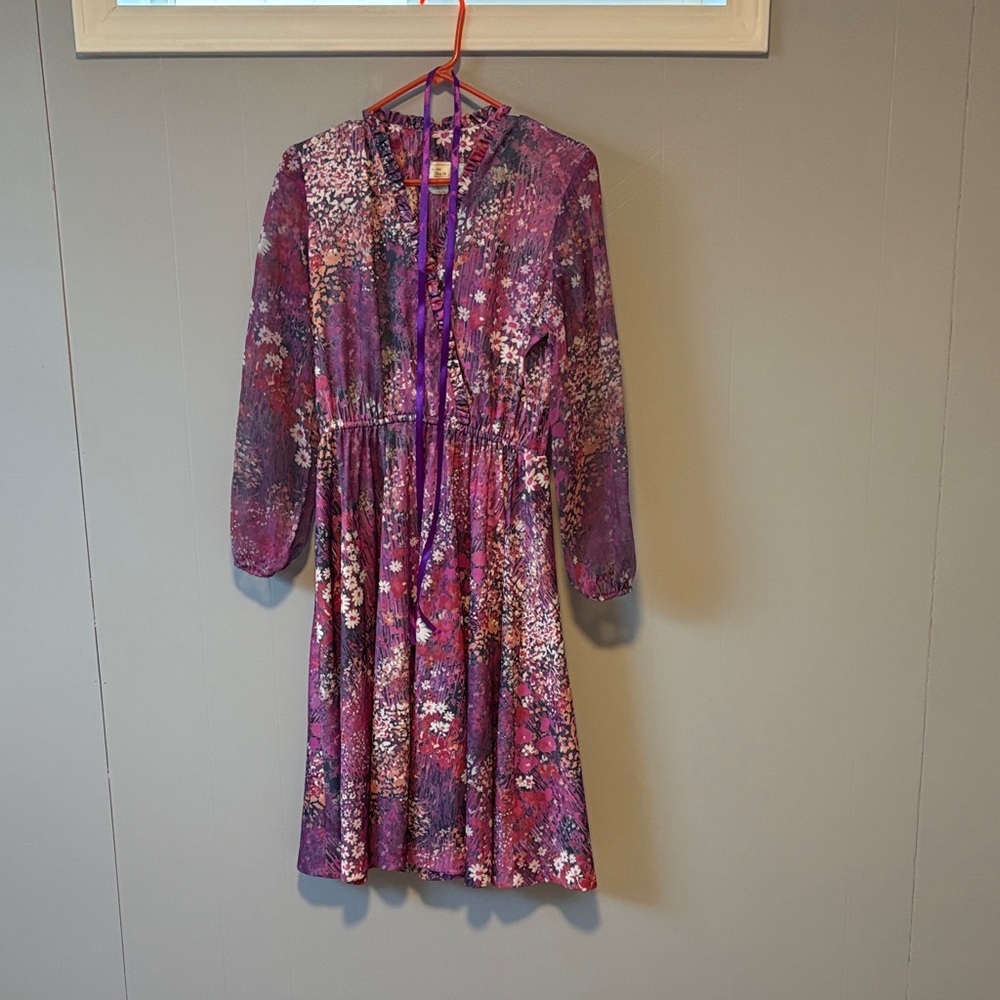 Floral Purple Vintage Women’s Casual Dress